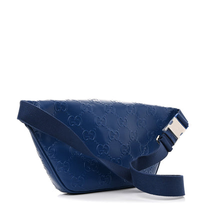 Gucci Calfskin GG Tennis Embossed Pocket Belt Bag Metal Blue 3 of 7