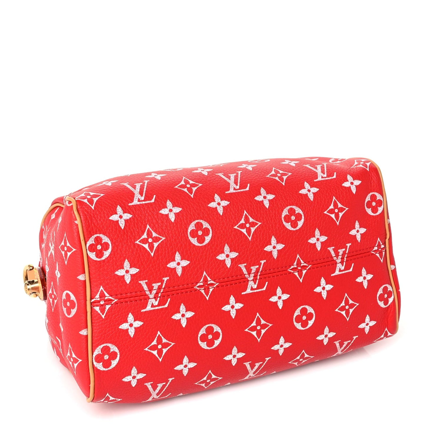 Soft Calfskin Monogram Speedy P9 Bandouliere 25 Red