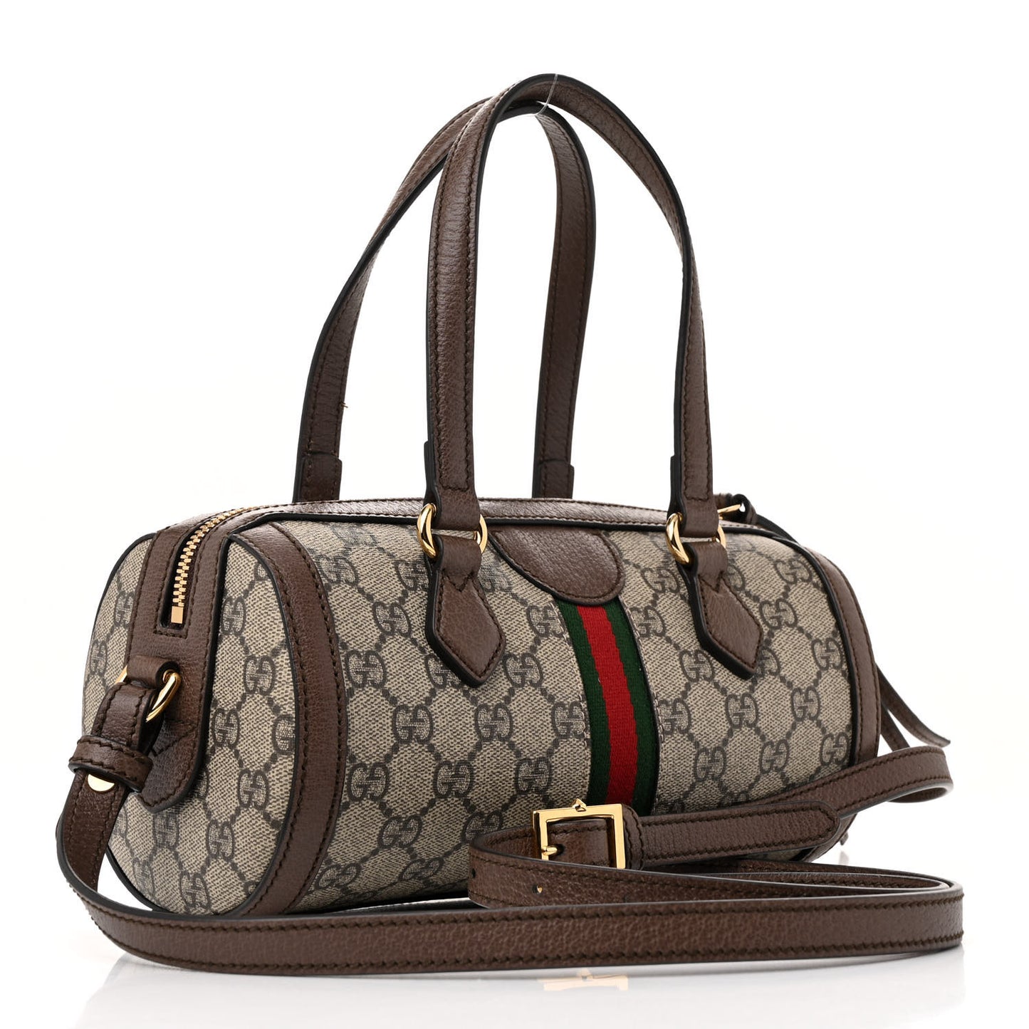 GG Supreme Monogram Web Small Ophidia Boston Bag Beige New Acero