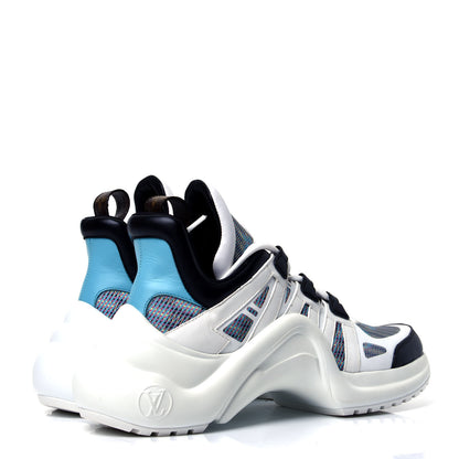 Louis Vuitton Calfskin Nylon LV Pop Archlight Sneaker 38 Blue 3 of 6