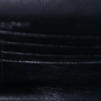 Saint Laurent Grain De Poudre Matelasse Chevron Monogram Envelope Chain Wallet Black 4 of 8
