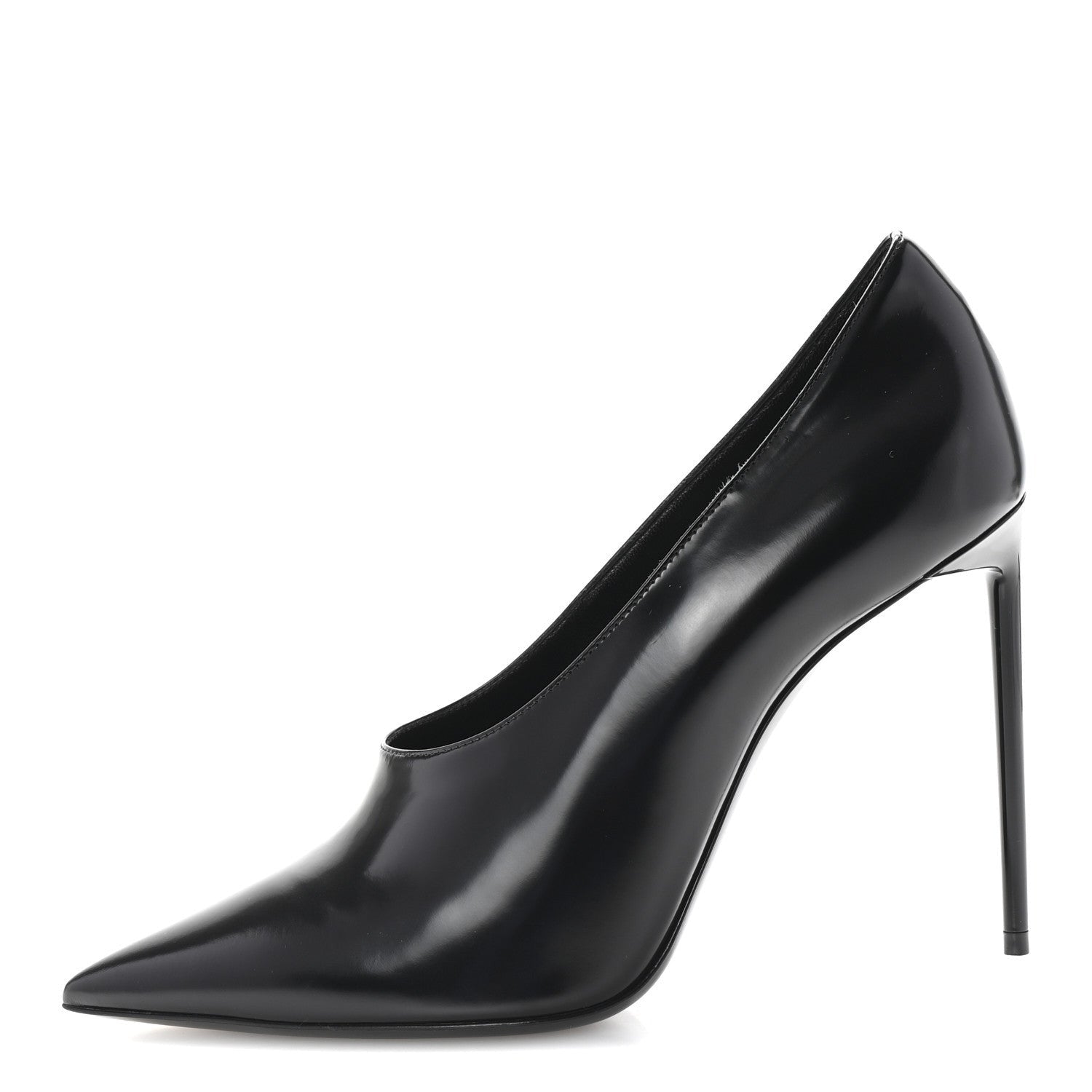 Saint Laurent Patent Calfskin Teddy High Vamp 105 Pumps 39 Black 1 of 7