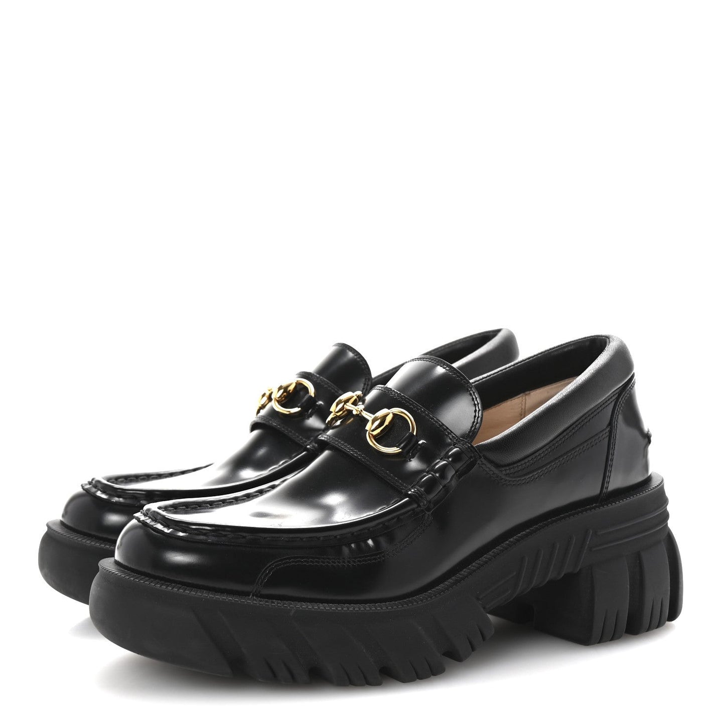 Cordovan Lux Womens Harald Horsebit 25mm Platform Loafers 40 Black