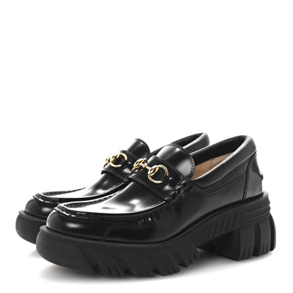 Gucci Cordovan Lux Womens Harald Horsebit 25mm Platform Loafers 40 Black 4 of 7