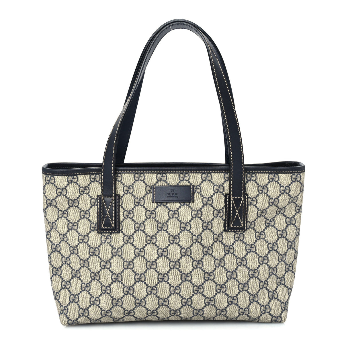 Gucci GG Supreme Monogram Medium Zippered Shopping Tote Navy 1 of 8