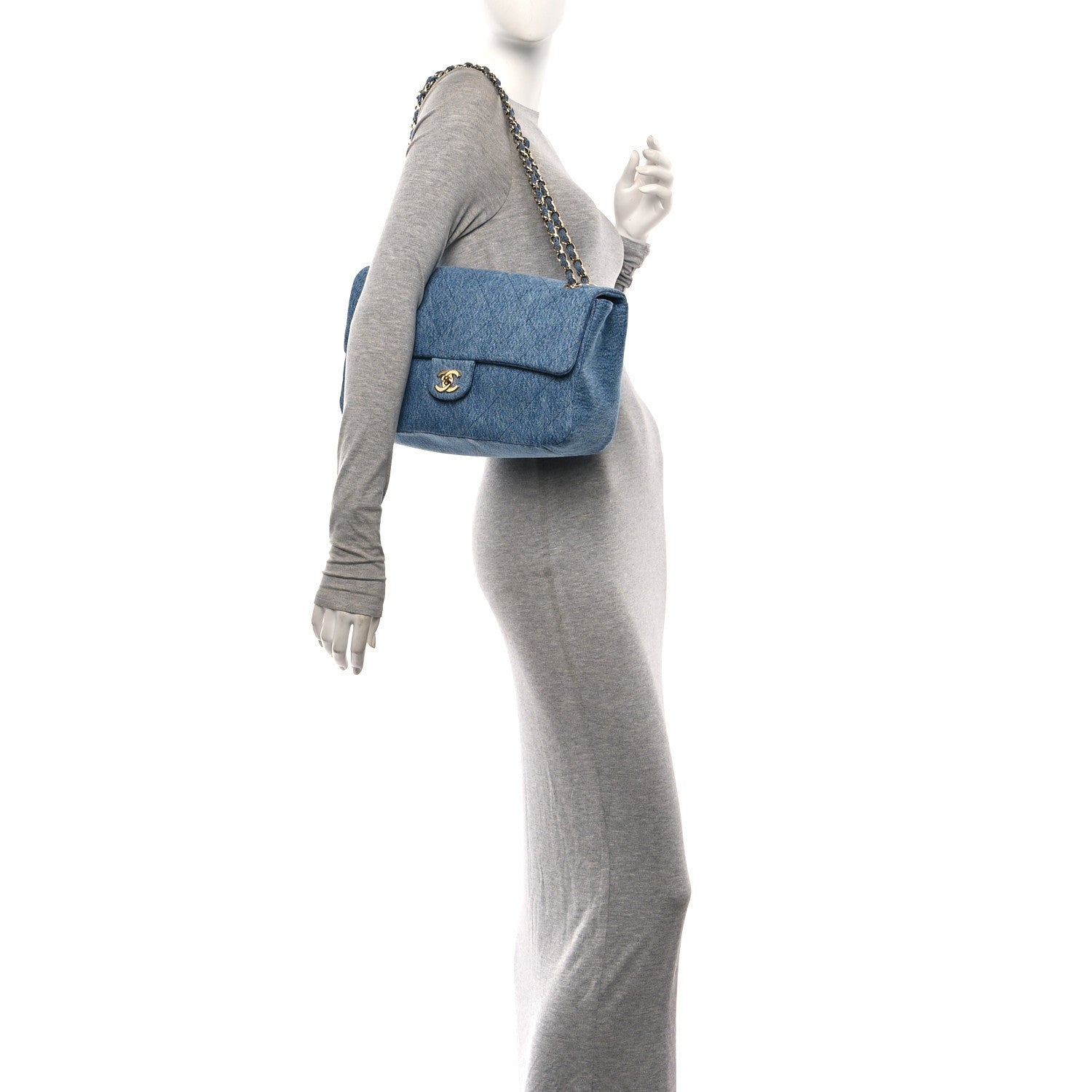 Chanel Denim Small Souplissimo Maxi Flap  Blue 2 of 10