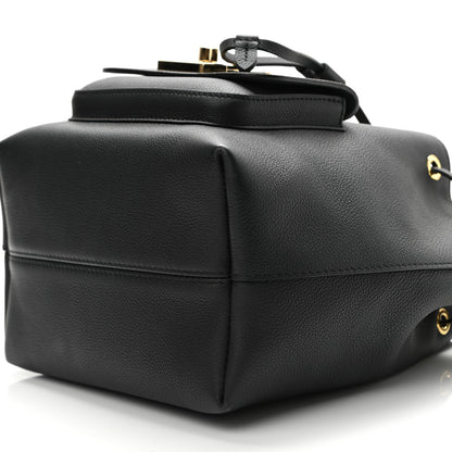 Louis Vuitton Calfskin Lockme Bucket MM Black 9 of 10