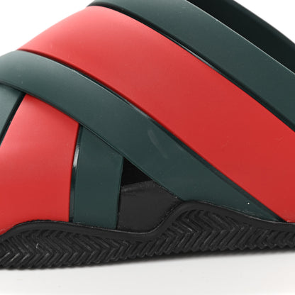 Gucci Rubber Web Mens Criss Cross Slide Sandals 7 Green Red 10 of 12