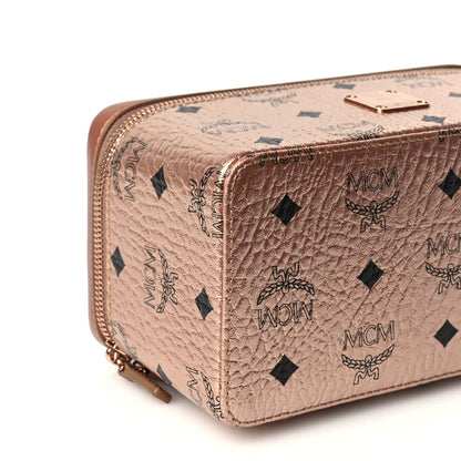 MCM Metallic Visetos Vanity Case Champagne Gold 7 of 8