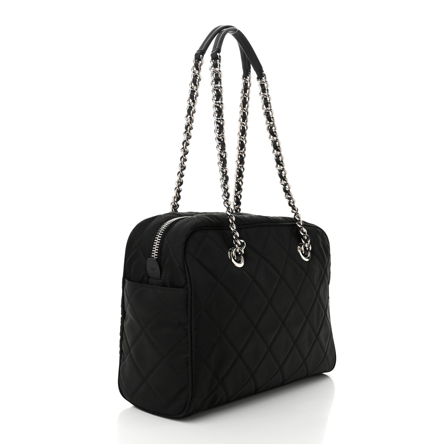 Prada Nylon Tessuto Impuntu Quilted Shoulder Bag Black 3 of 11