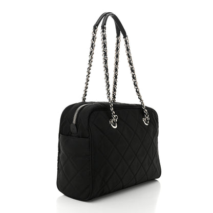Prada Nylon Tessuto Impuntu Quilted Shoulder Bag Black 3 of 11