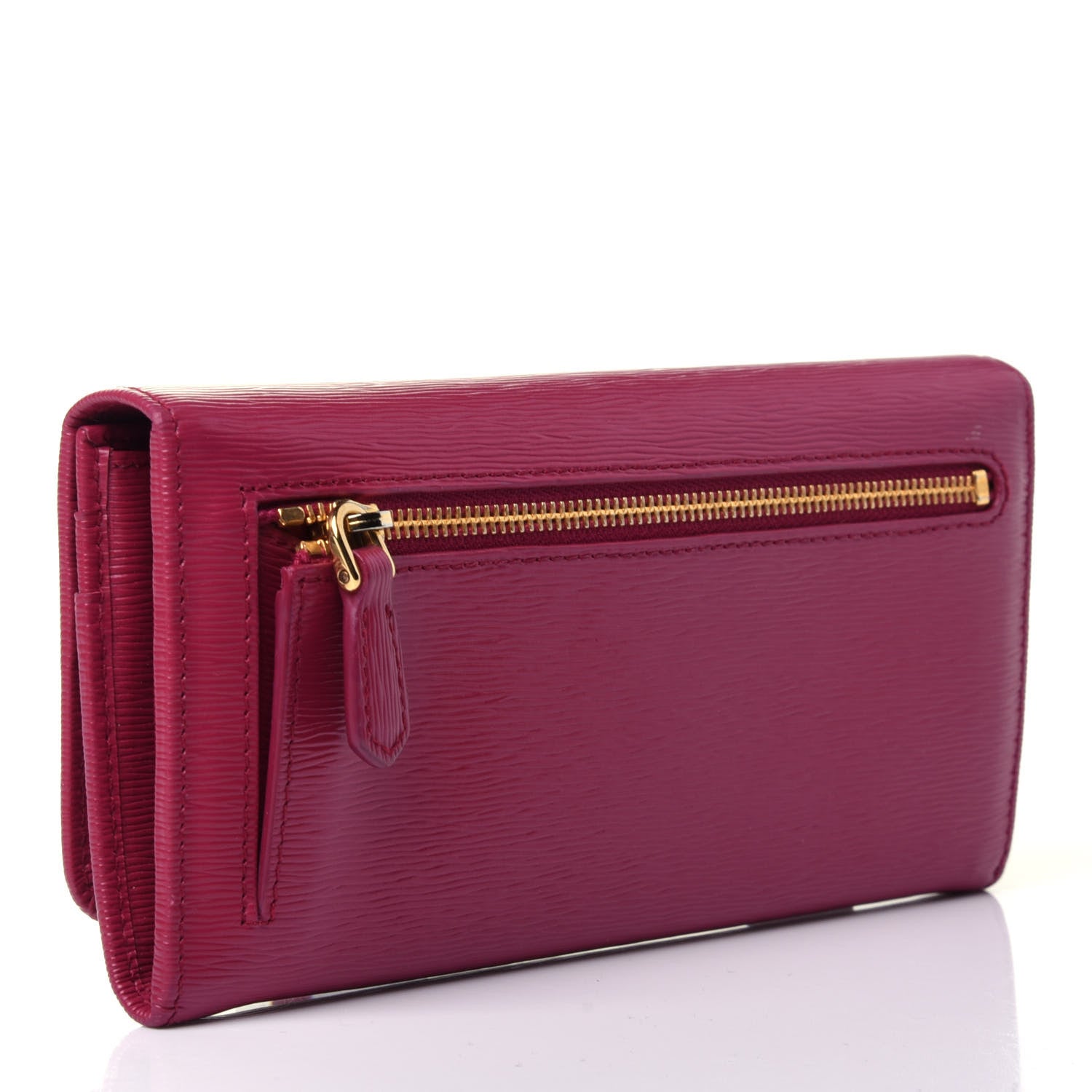 Prada Vitello Move Continental Flap Travel Wallet Peonia 2 of 4