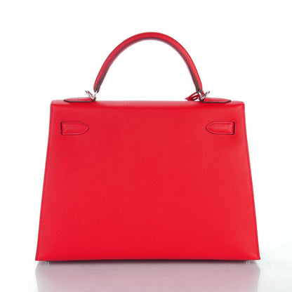 Hermes Epsom Kelly Sellier 32 Rouge Casaque 5 of 26