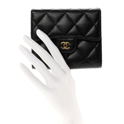 Chanel Caviar Quilted Compact Flap Wallet Black 2 of 9