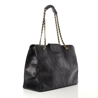 Chanel Calfskin Stitched XL Weekender Black 3 of 14