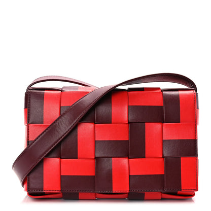 Bottega Veneta Lambskin Maxi Intrecciato Bicolor Cassette Crossbody Bag Red 1 of 8