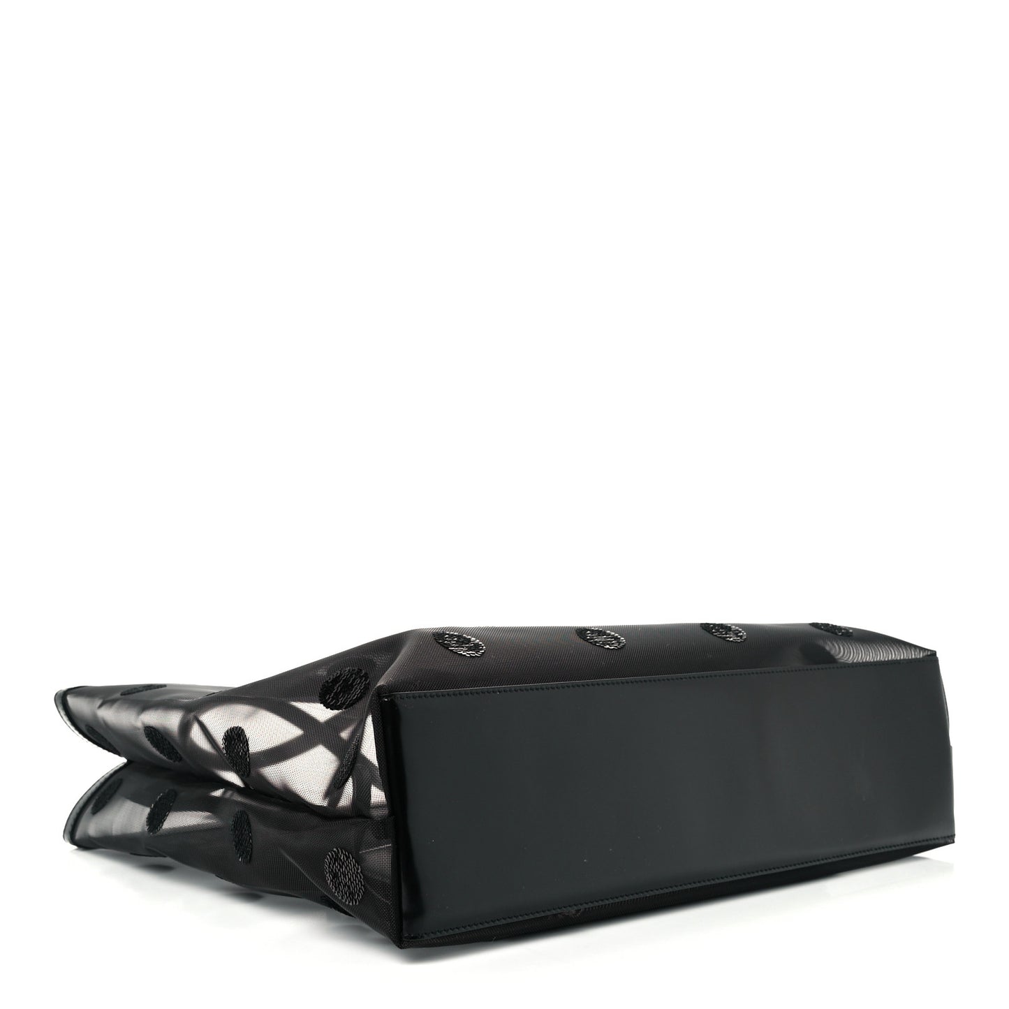 Mesh Sequin Polka-Dot Tote Bag Black