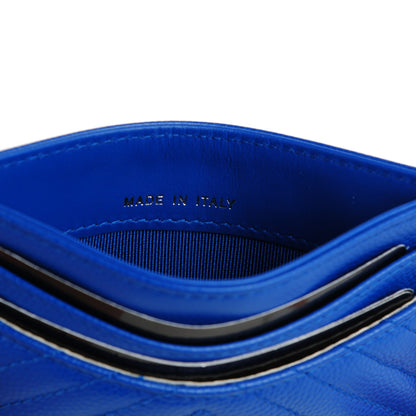 Chanel Caviar Chevron Card Holder Blue 5 of 7