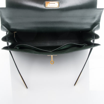 Hermes Box Kelly Sellier 32 Vert Fonce 17 of 17