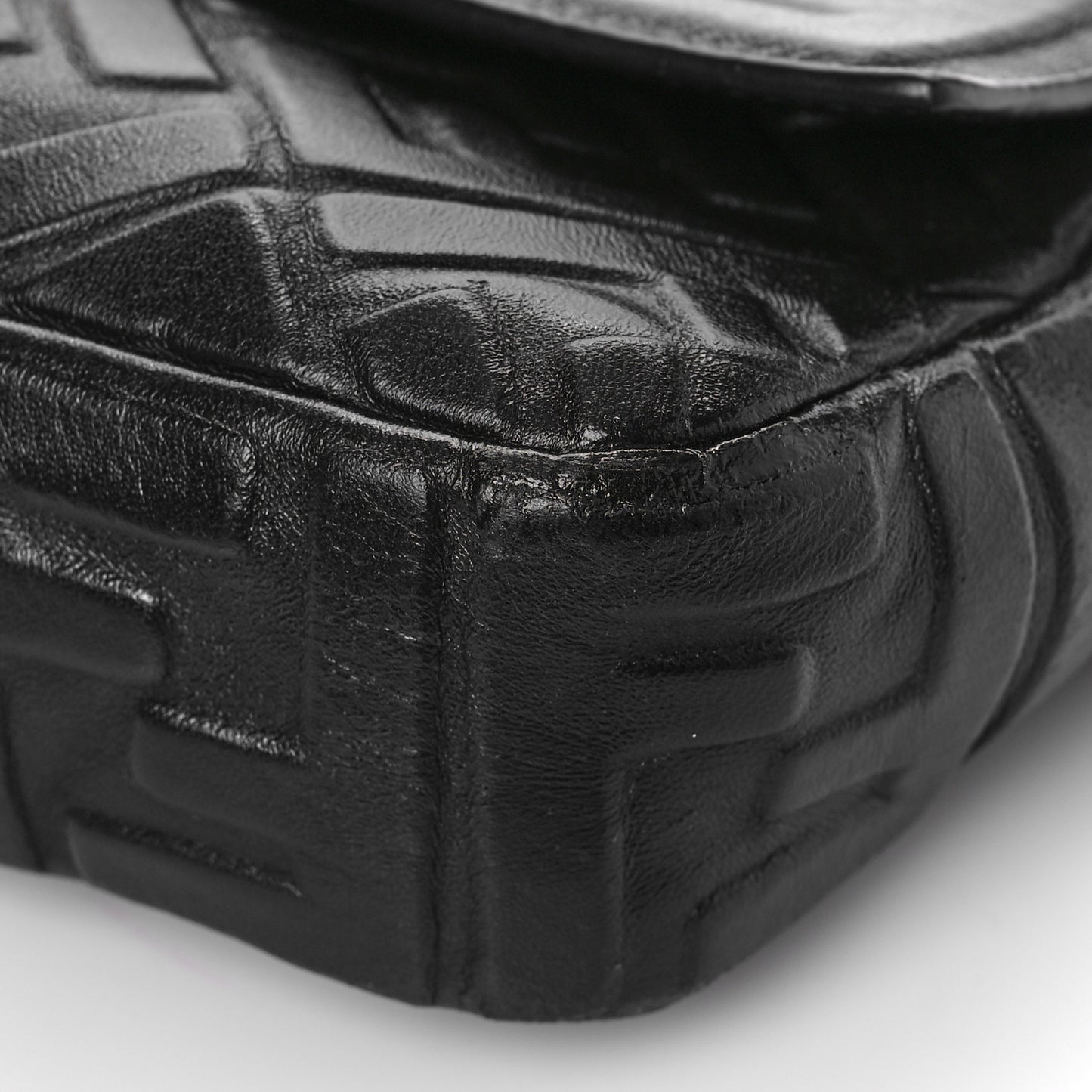 Nappa FF 1974 Embossed Baguette Black