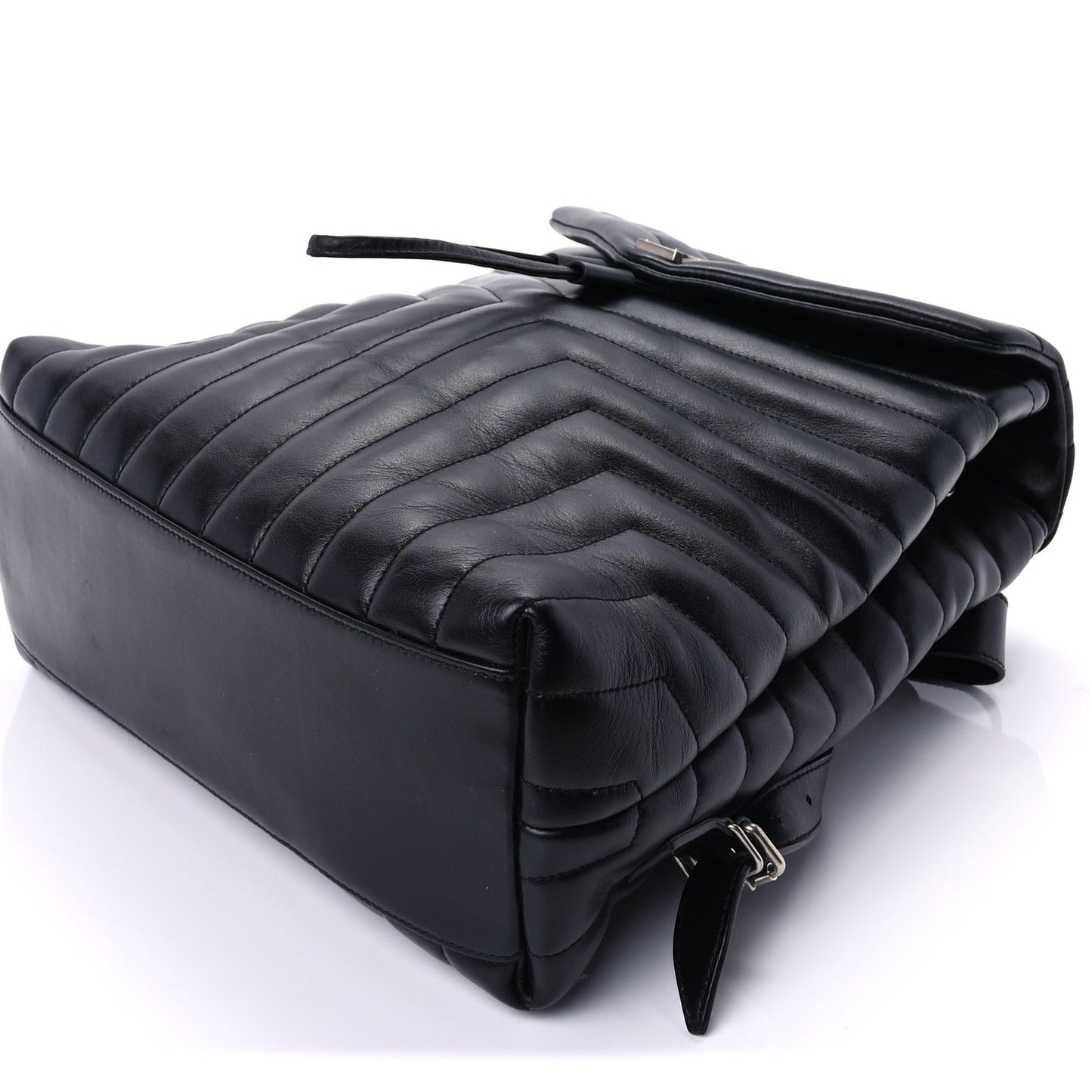 Calfskin Y Quilted Monogram Medium Loulou Backpack  Black