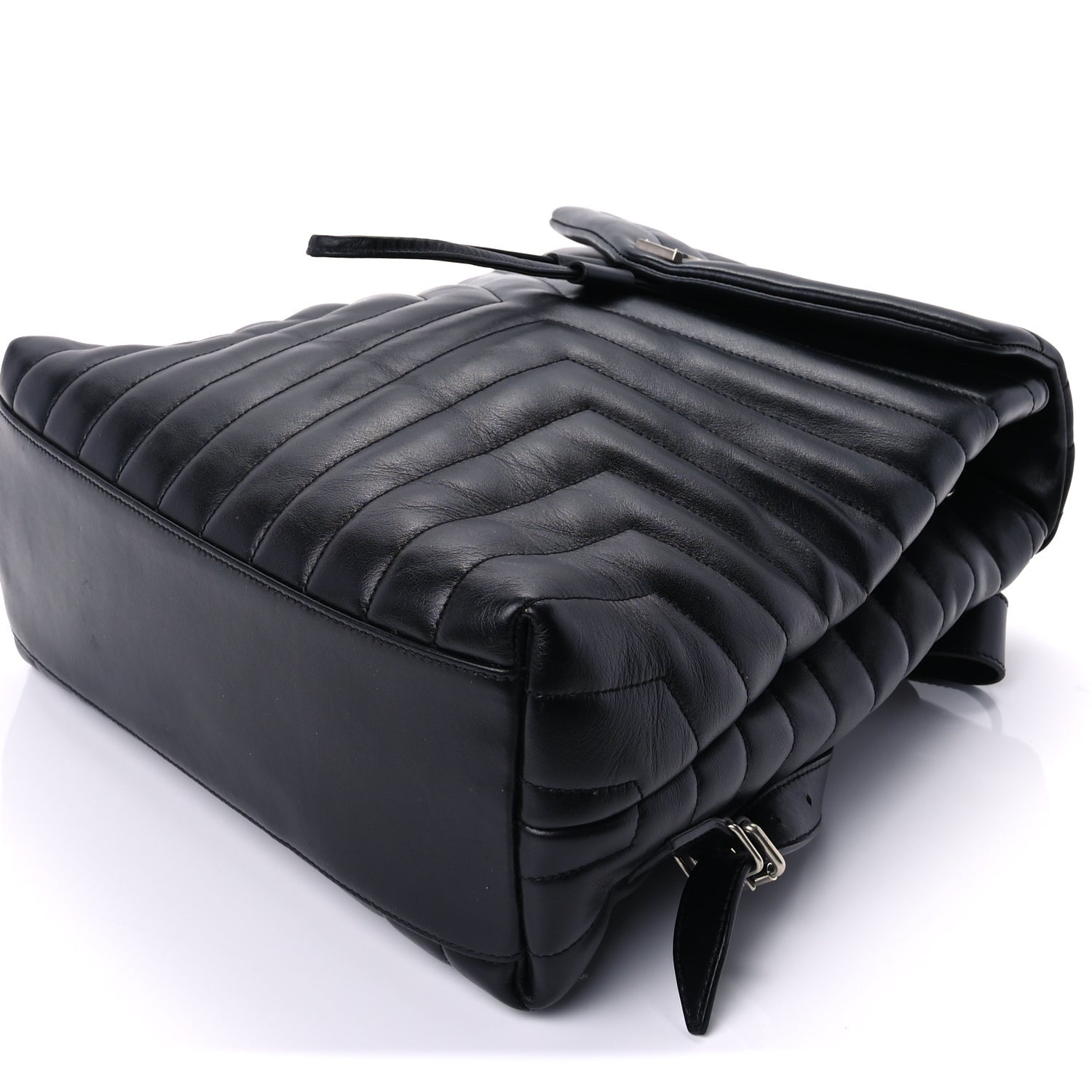 Saint Laurent Calfskin Y Quilted Monogram Medium Loulou Backpack  Black 7 of 8