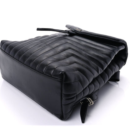 Saint Laurent Calfskin Y Quilted Monogram Medium Loulou Backpack  Black 7 of 8