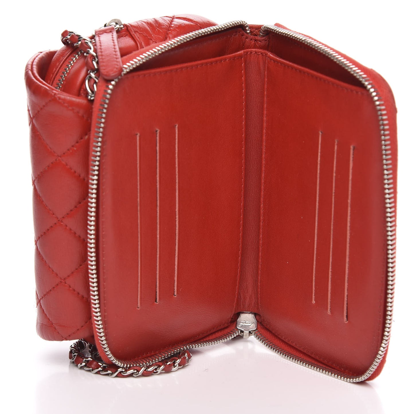 Lambskin Quilted WOC Mini Flap Red