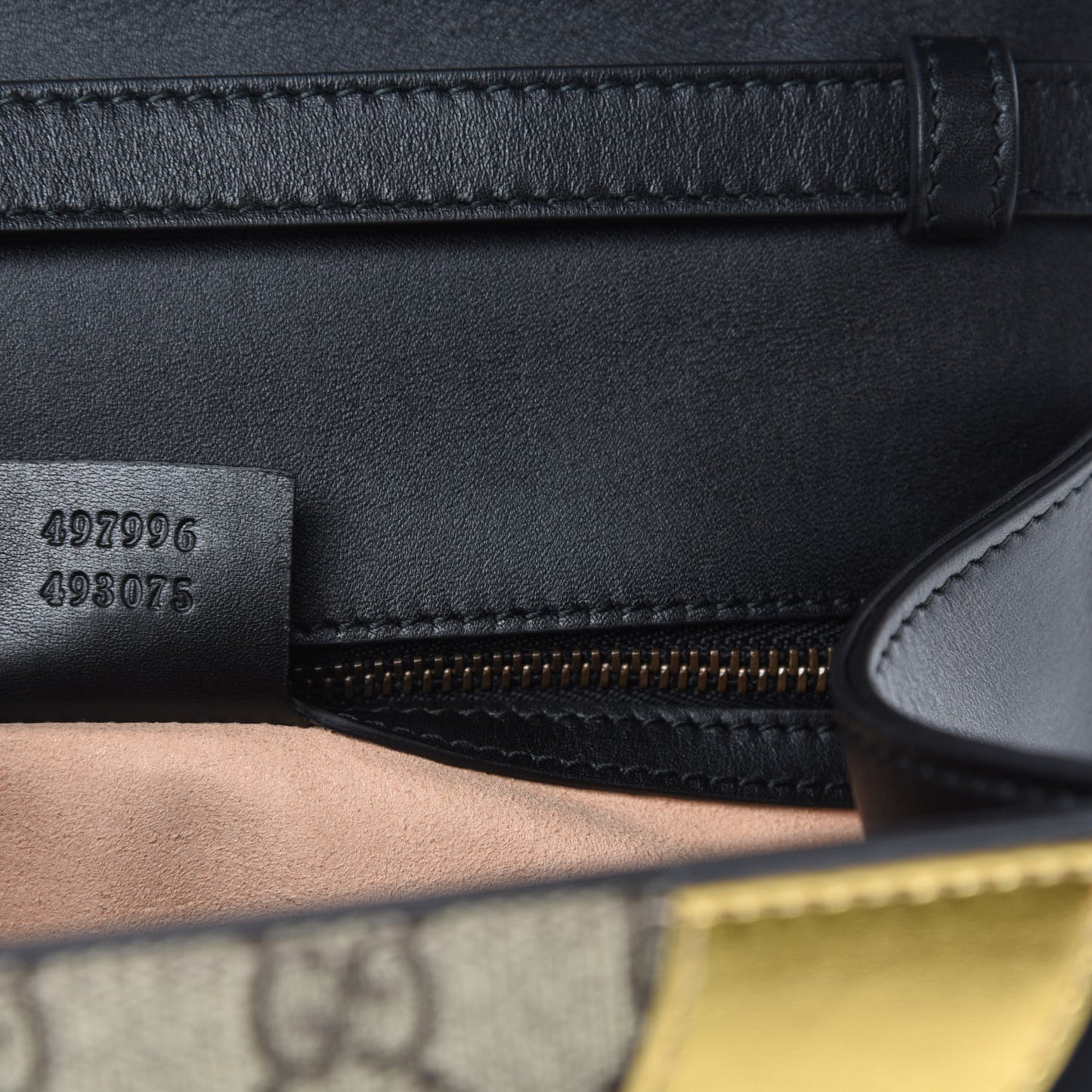 GG Supreme Monogram Small Osiride Top Handle Bag Black Gold
