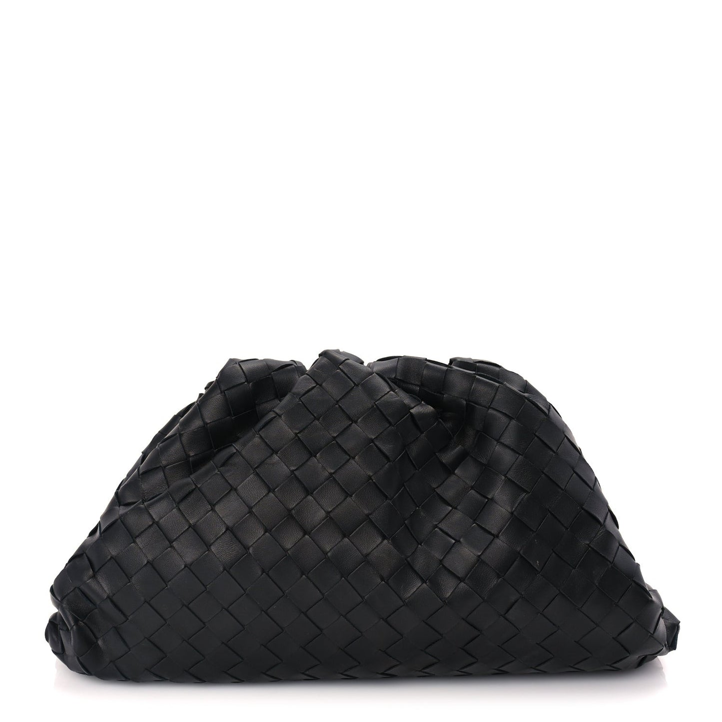 Nappa Maxi Intreccio The Pouch Oversized Clutch  Black