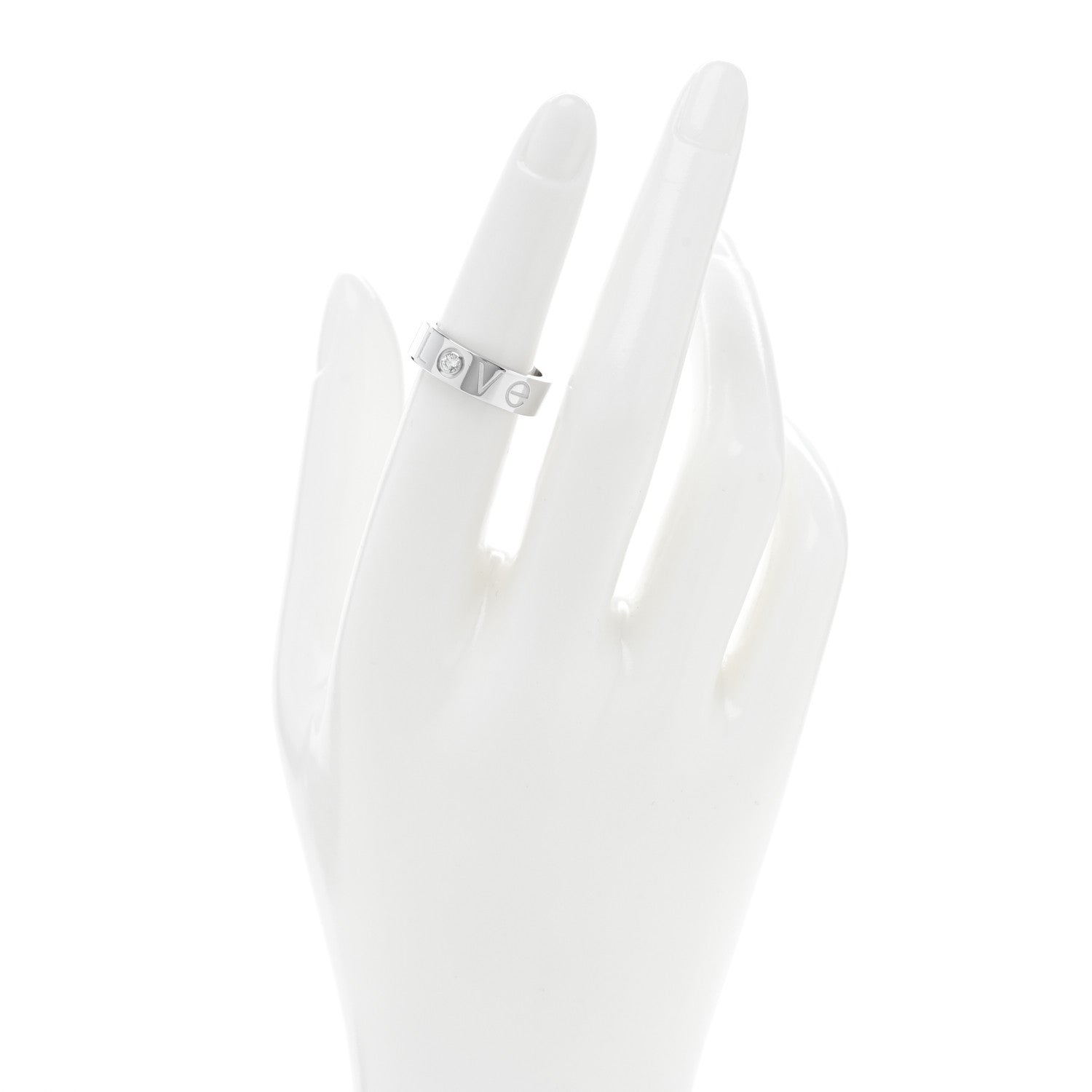 Cartier 18K White Gold Diamond 5.5mm Christmas LOVE Ring 51 5.75 2 of 5