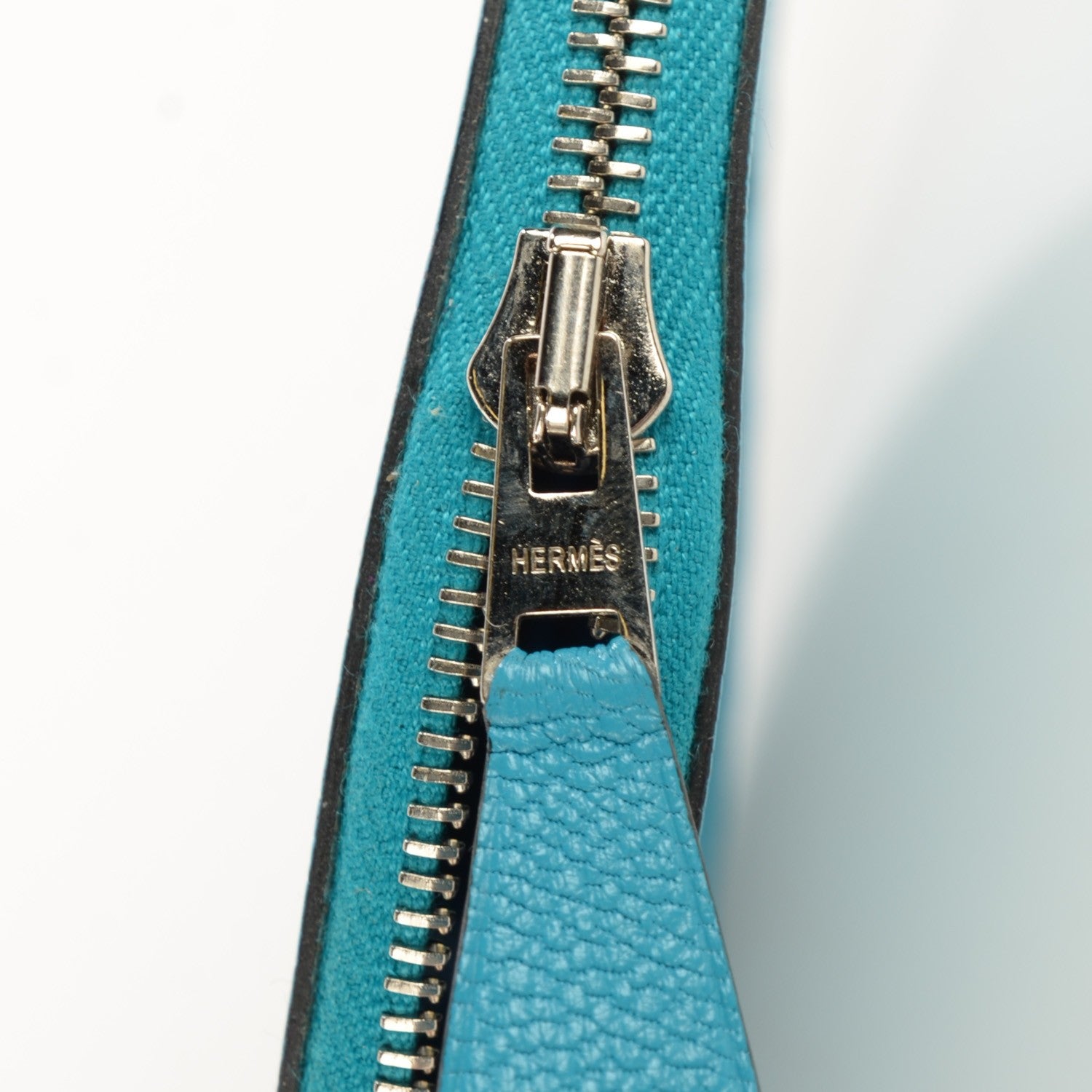 Hermes Chevre Mysore Evelyne Coin Purse Turquoise Bleu Saphir 9 of 11