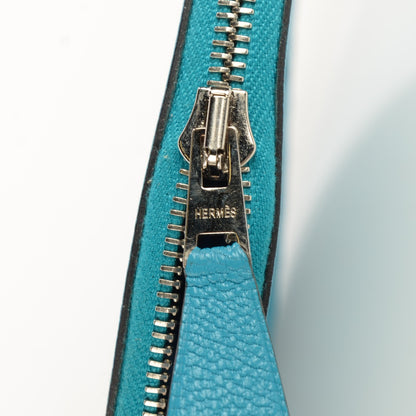 Hermes Chevre Mysore Evelyne Coin Purse Turquoise Bleu Saphir 9 of 11