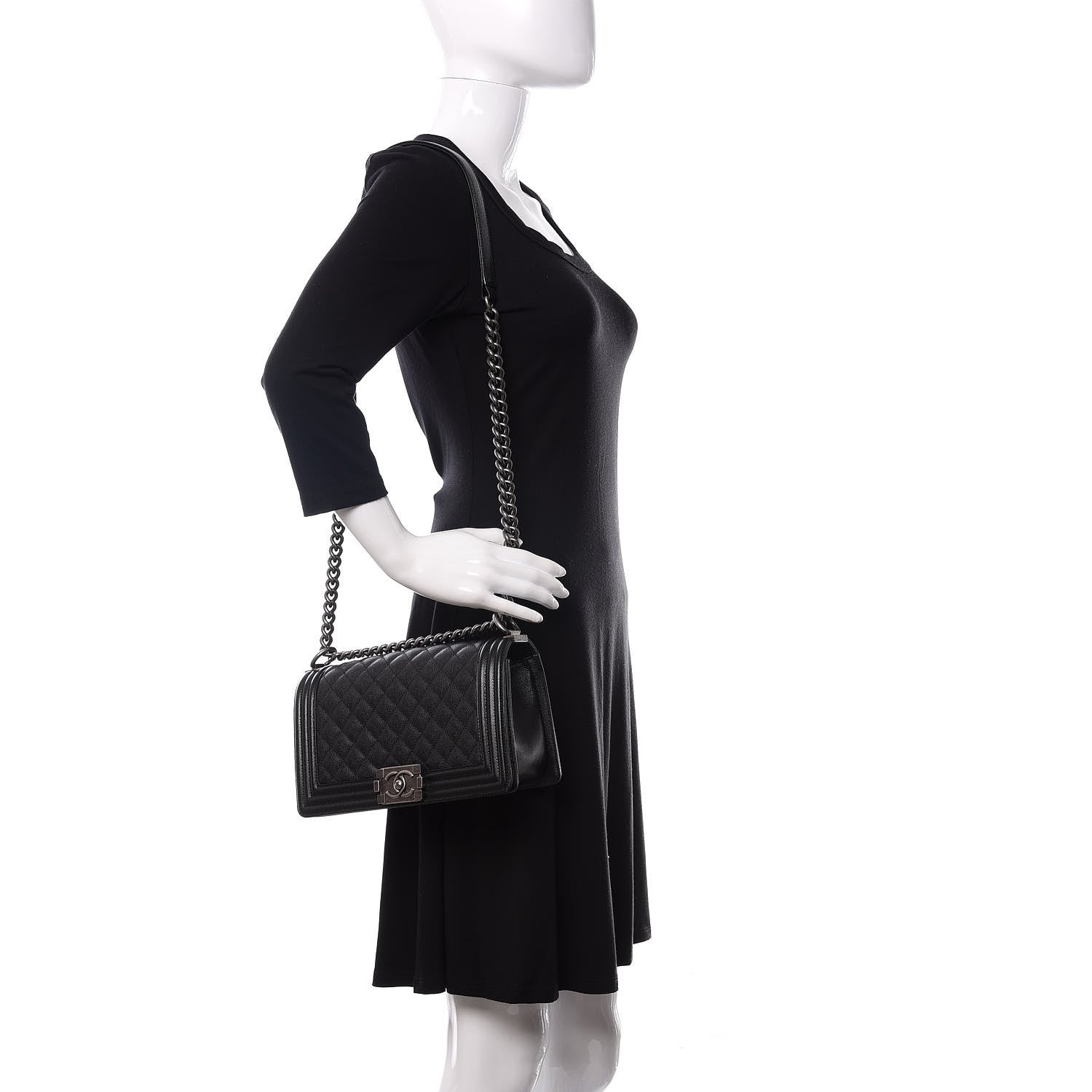 Chanel Caviar Quilted Medium Boy Flap Black 2 of 11