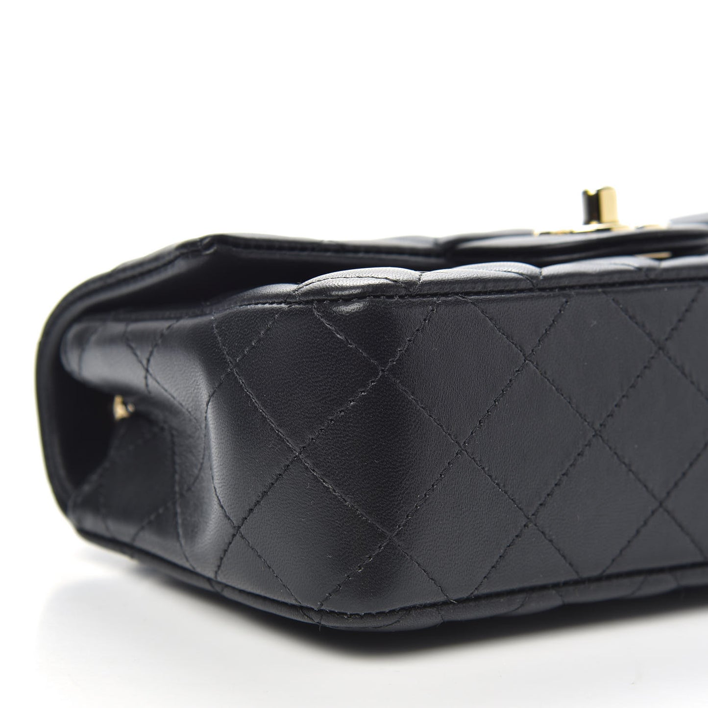 Lambskin Quilted Mini Rectangular Flap Black