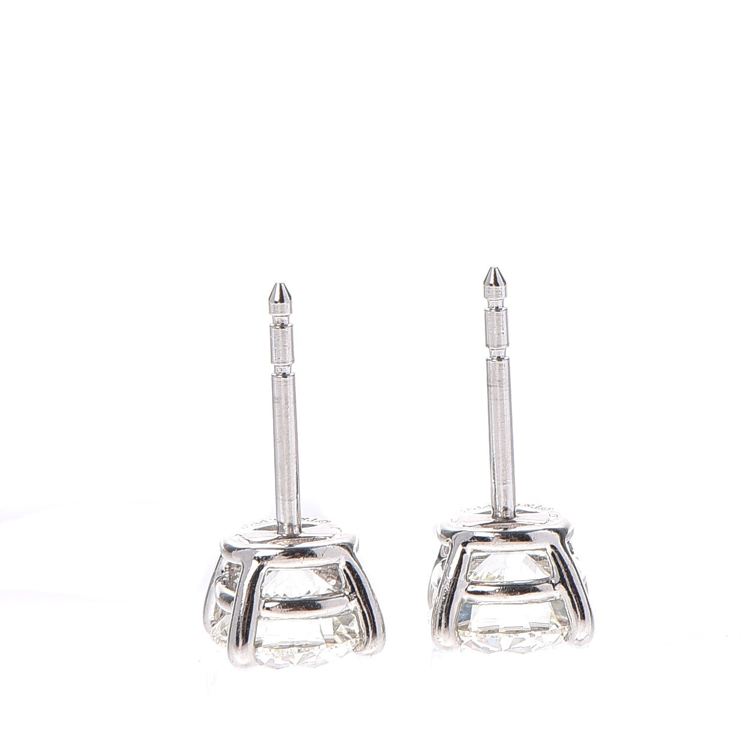 Tiffany Platinum Diamond 2.76ctw Solitaire Earrings 3 of 7