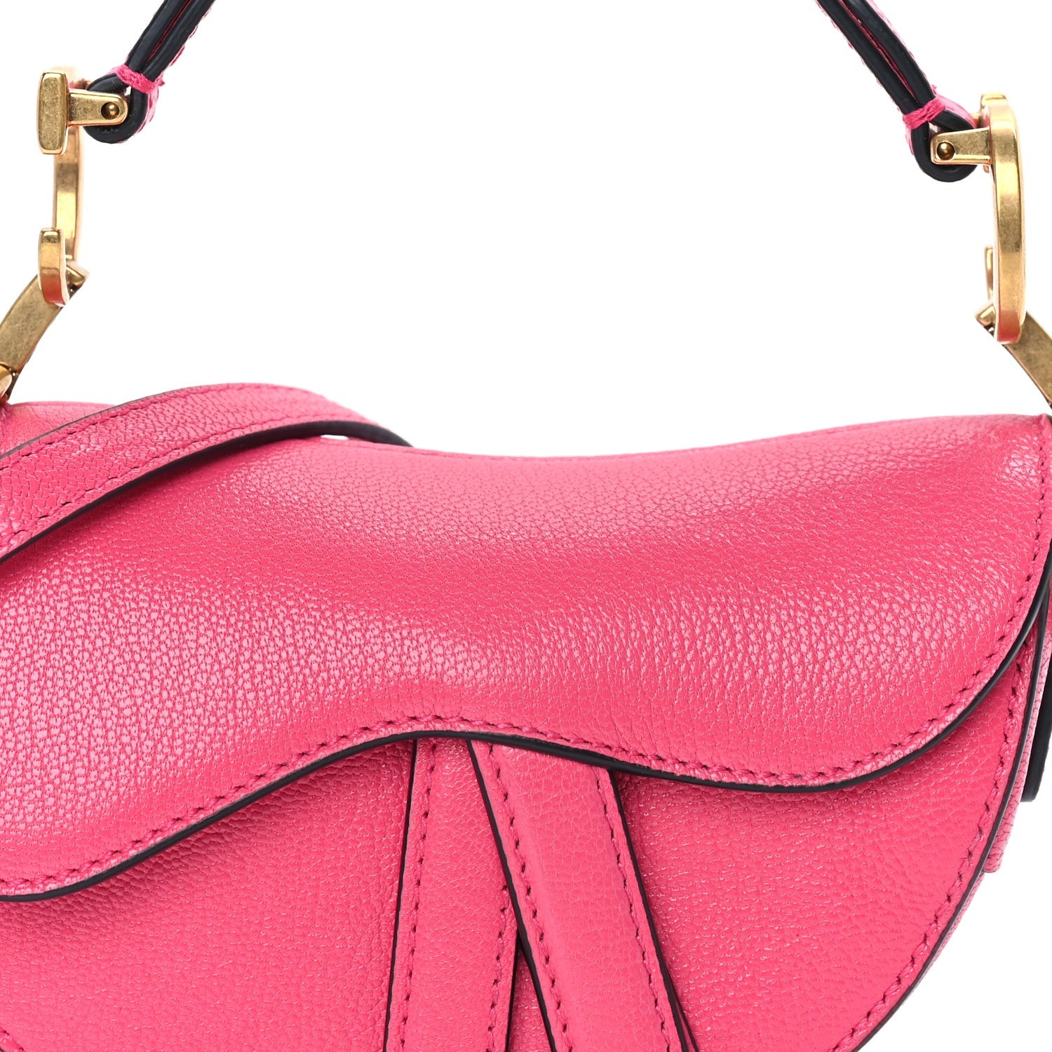 Christian Dior Goatskin Micro Saddle Bag Pink 6 of 7