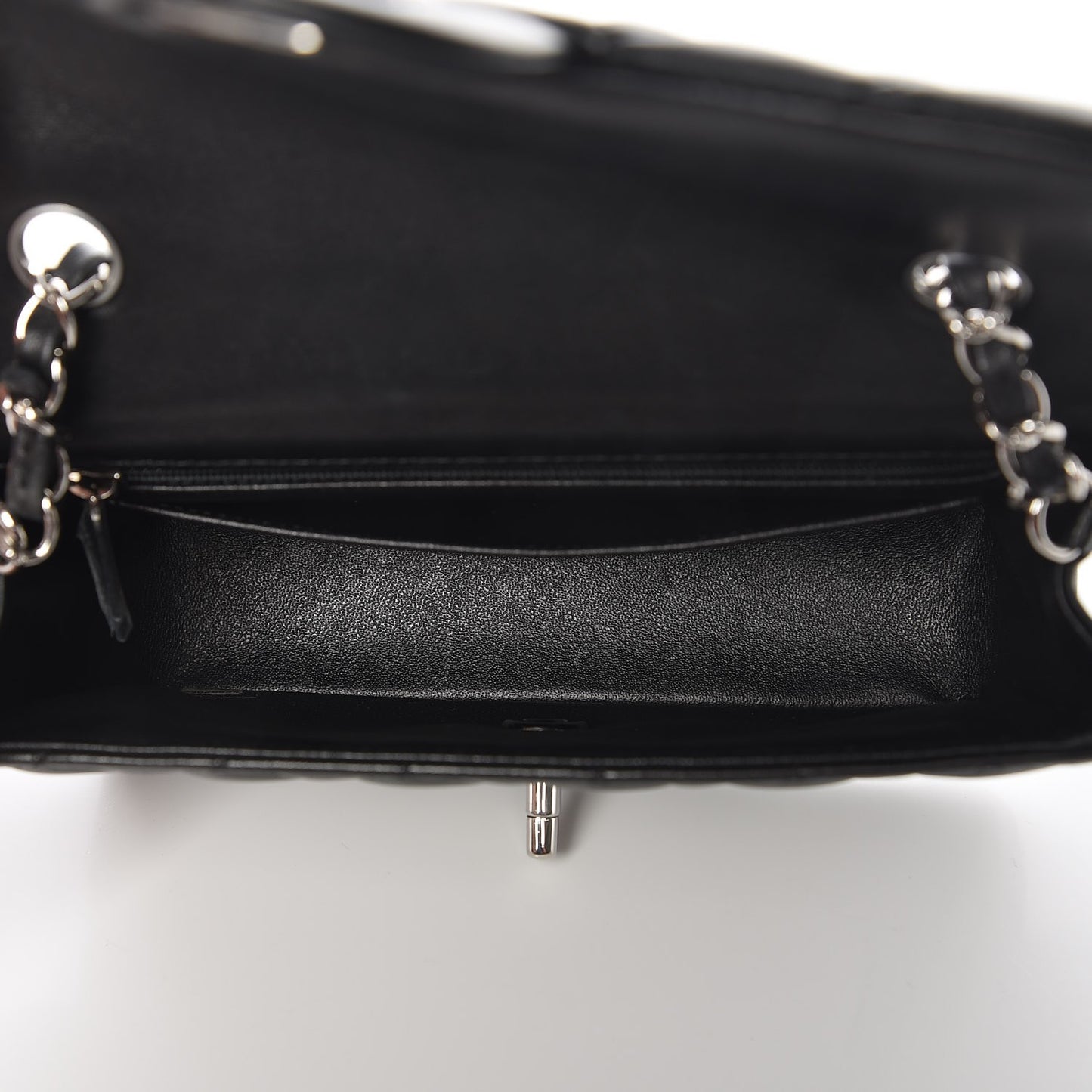 Lambskin Quilted Mini Rectangular Flap Black