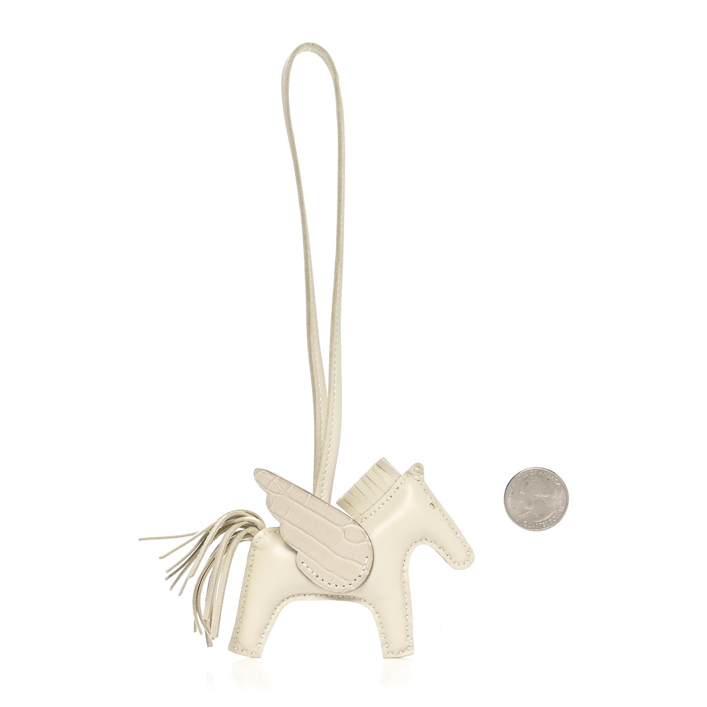 Milo Lambskin Matte Alligator Touch Grigri Rodeo Pegase Horse Bag Charm PM Craie Nata Beton