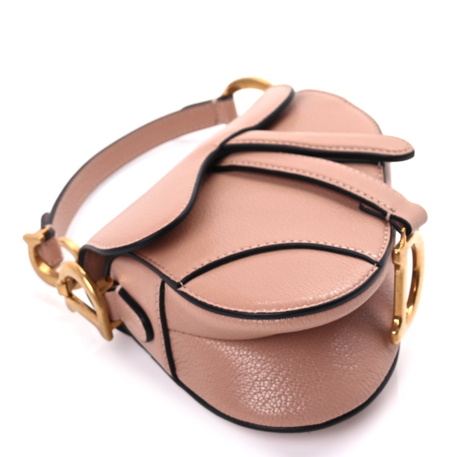 Christian Dior Goatskin Micro Saddle Bag Rose Des Vents 7 of 7