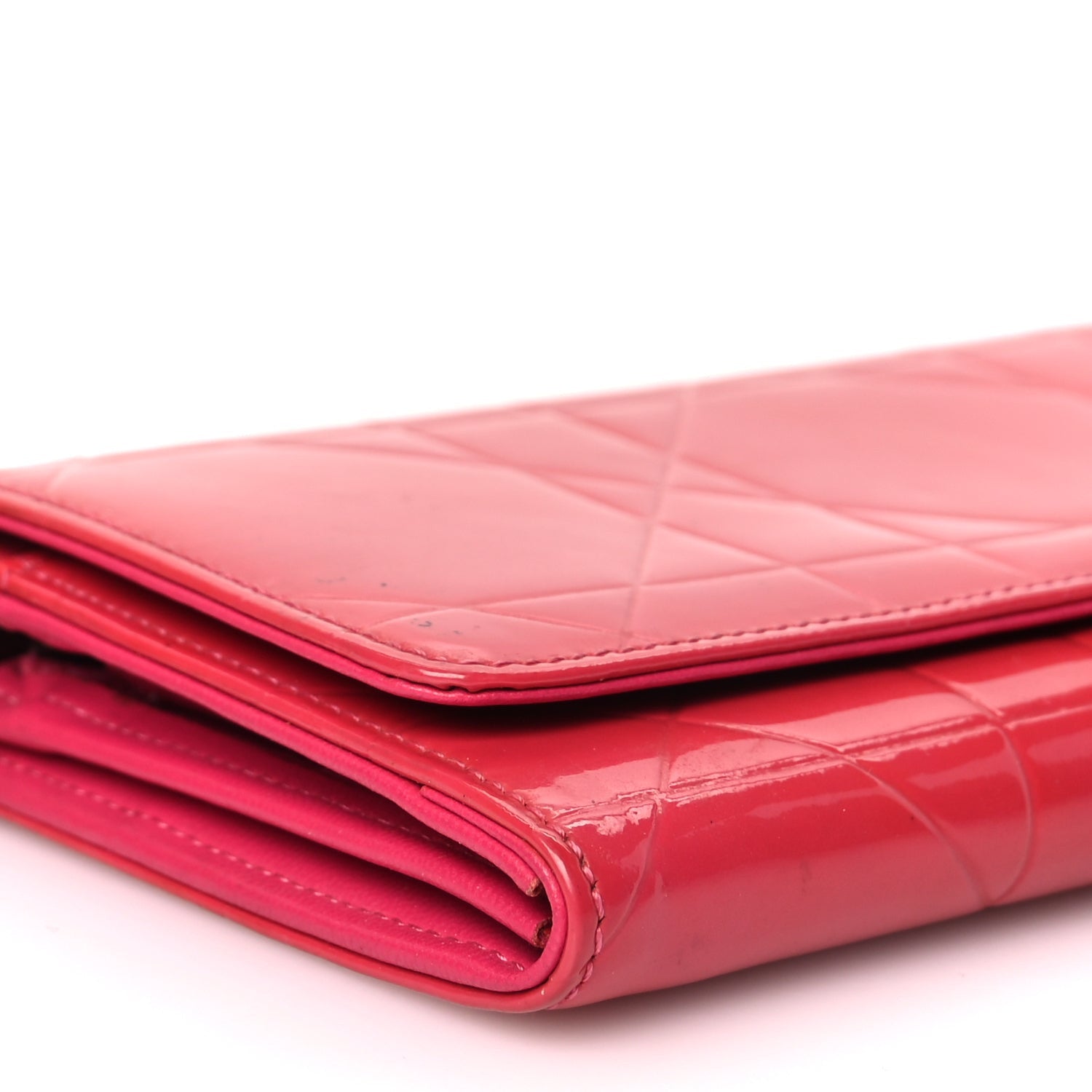 Christian Dior Patent Cannage Rendez-vous Chain Wallet Fuchsia 7 of 8