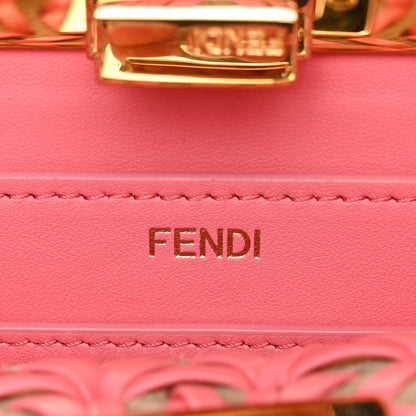 Fendi Vitello King Shiny Nappa Intreccio Small Peekaboo I SEE U Satchel Pink Dalia 5 of 9