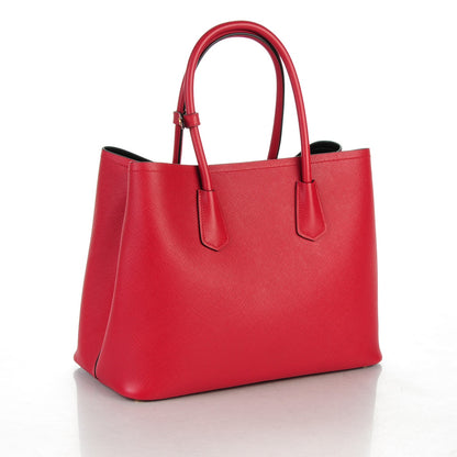 Prada Saffiano Cuir Large Double Bag Fuoco Black 3 of 7