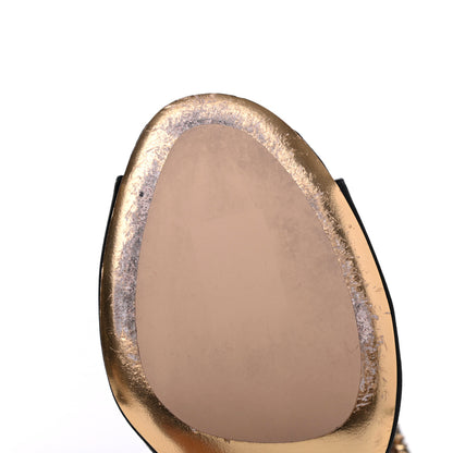 Christian Dior Satin Crystal Embellished Ankle Strap Sandals 39.5 Black 8 of 21