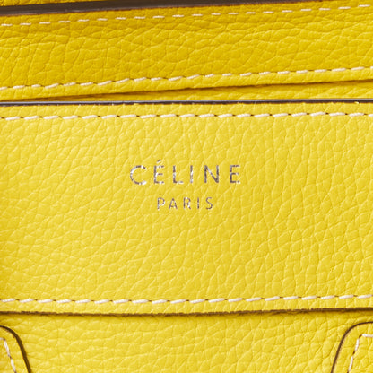 Celine Drummed Calfskin Micro Luggage Citron 8 of 10
