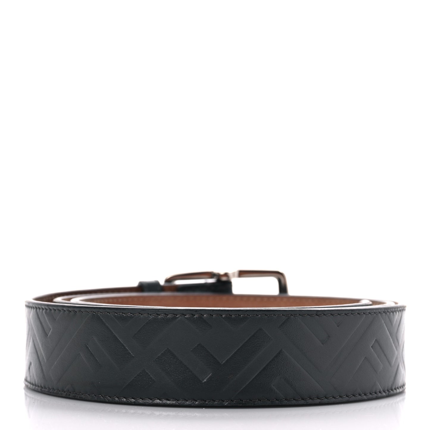 Calfskin FF Embossed Belt 110 42 Black