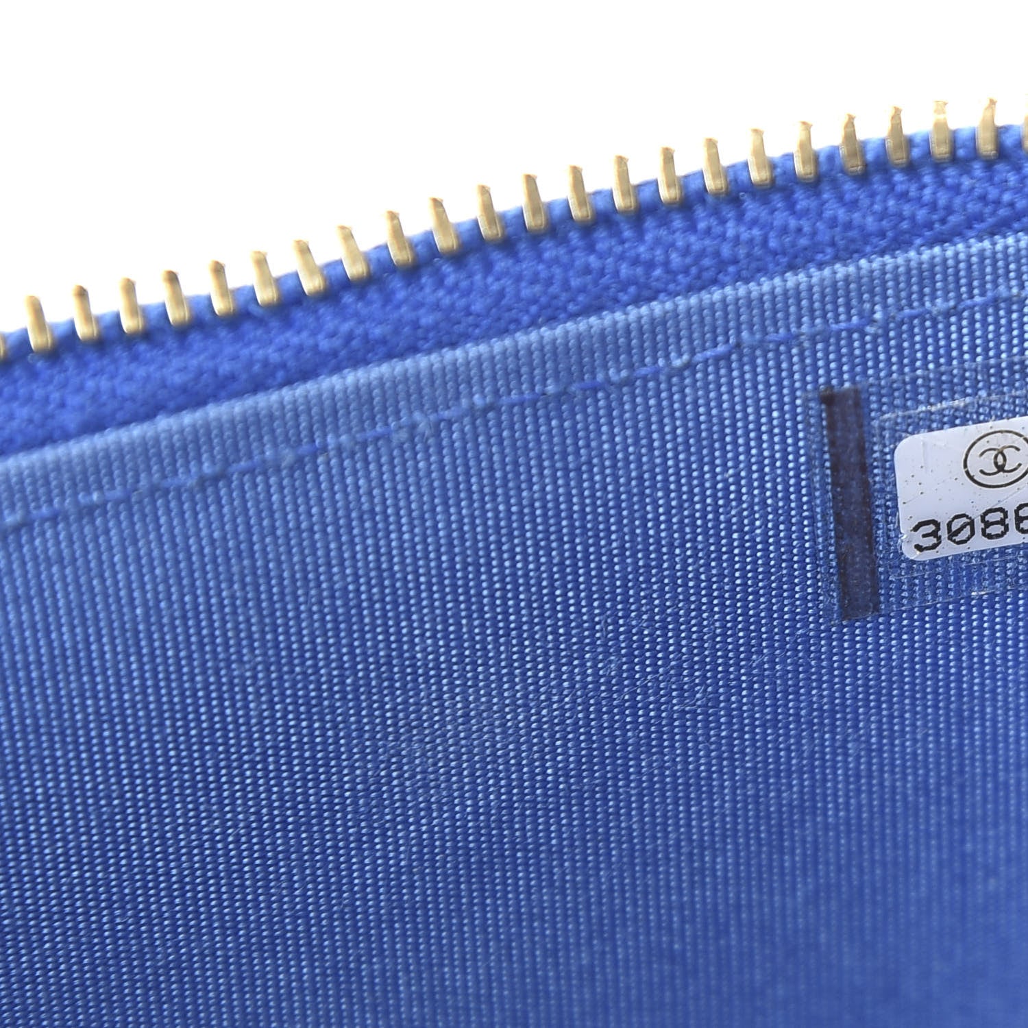 Chanel Raffia Jute Striped Mini Vanity Case With Chain Blue Beige 9 of 11