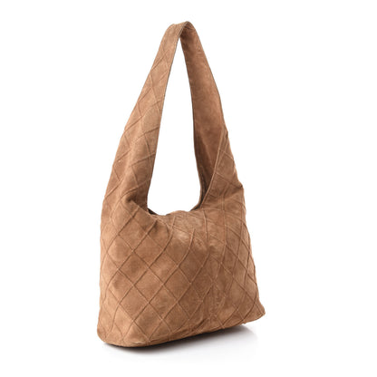 Chanel Suede Stitched Hobo Beige 3 of 9