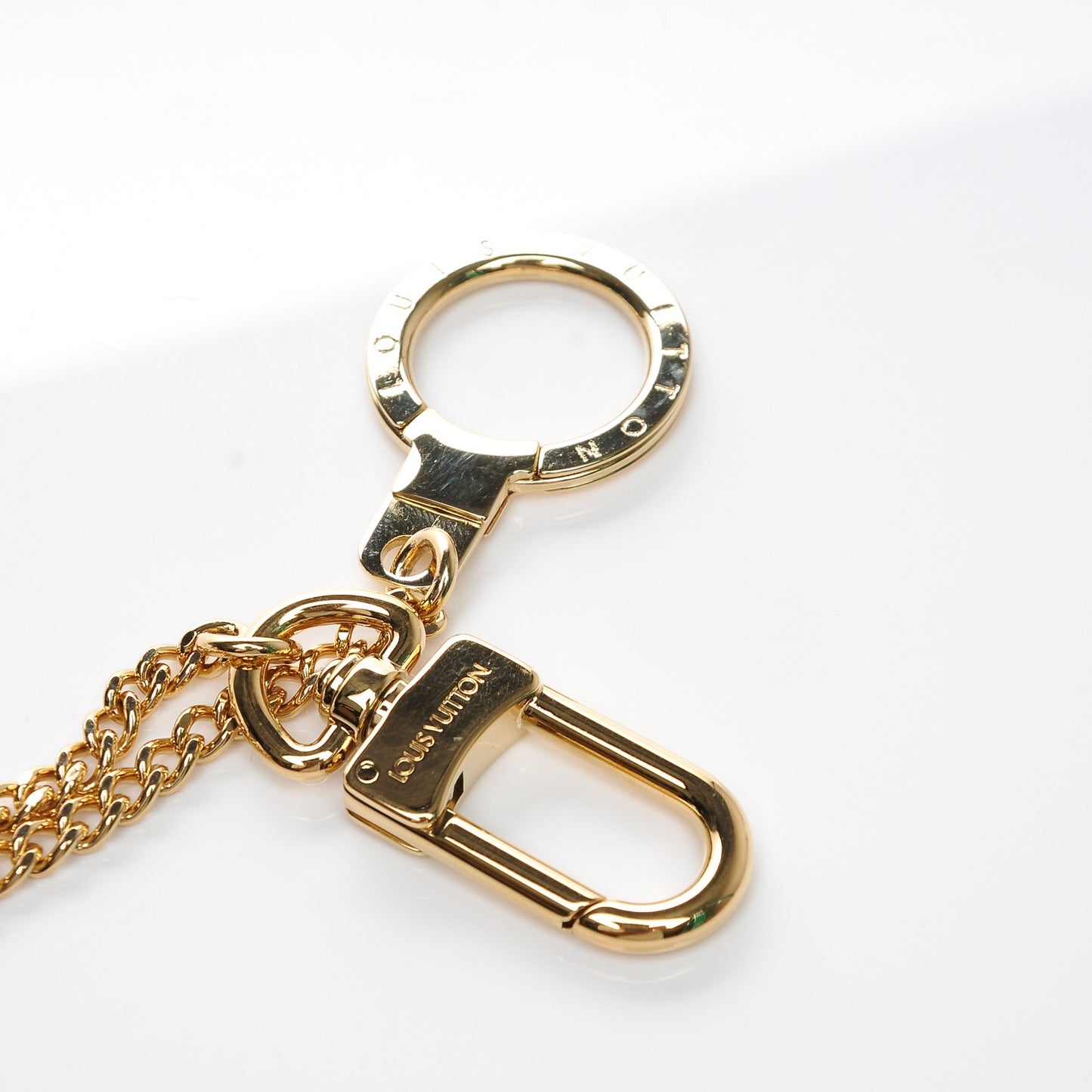 Metal Pochette Extender Key Ring Chain Gold