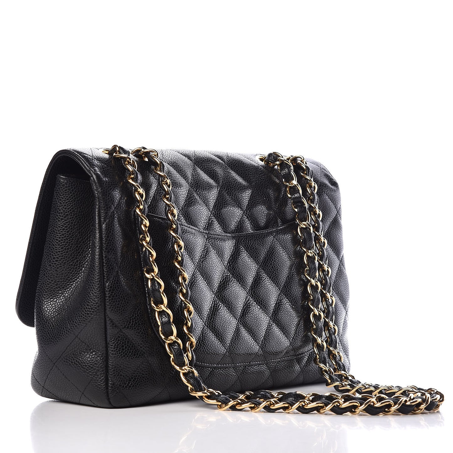 Caviar Quilted Jumbo Single Flap Black